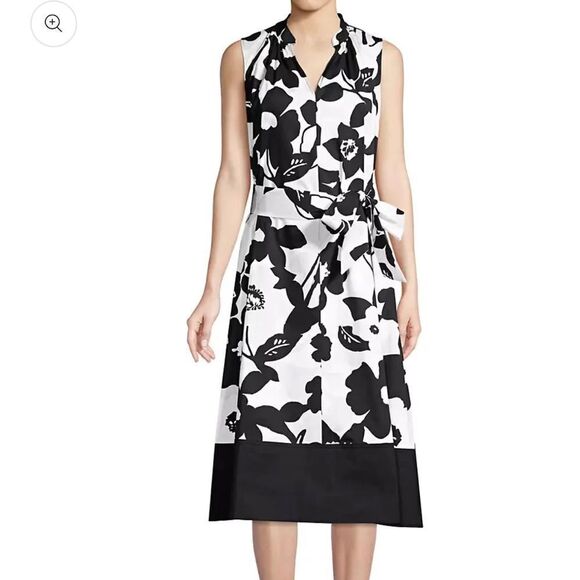 Natori Garden Floral Mandarin midi Dress - Picture 1 of 10